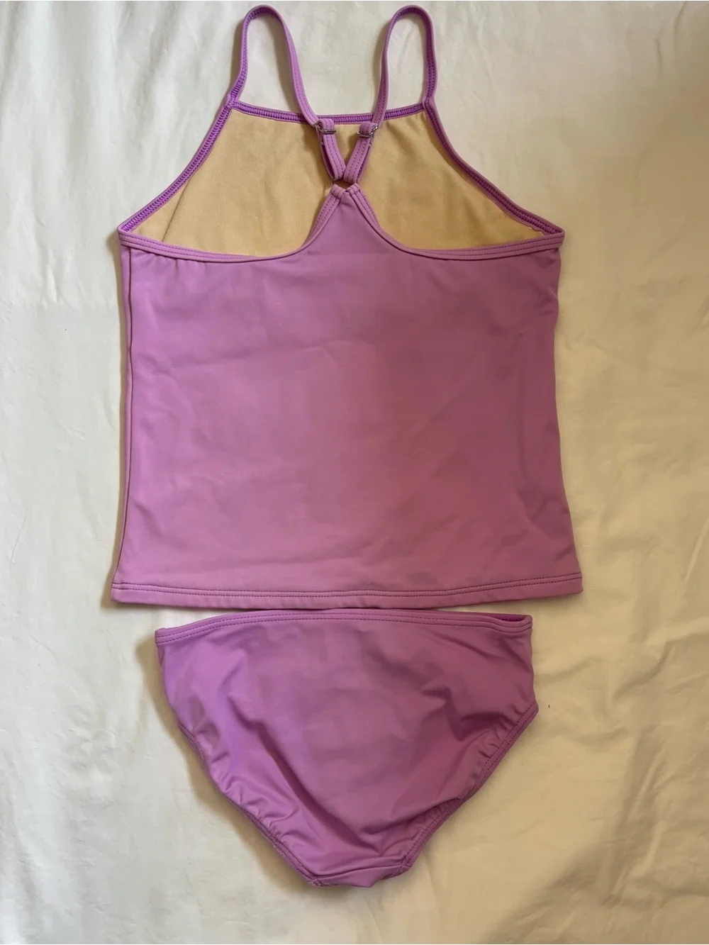 Lands' End Lavender Girls' Tankini with Multicolored Turtle Graphic
